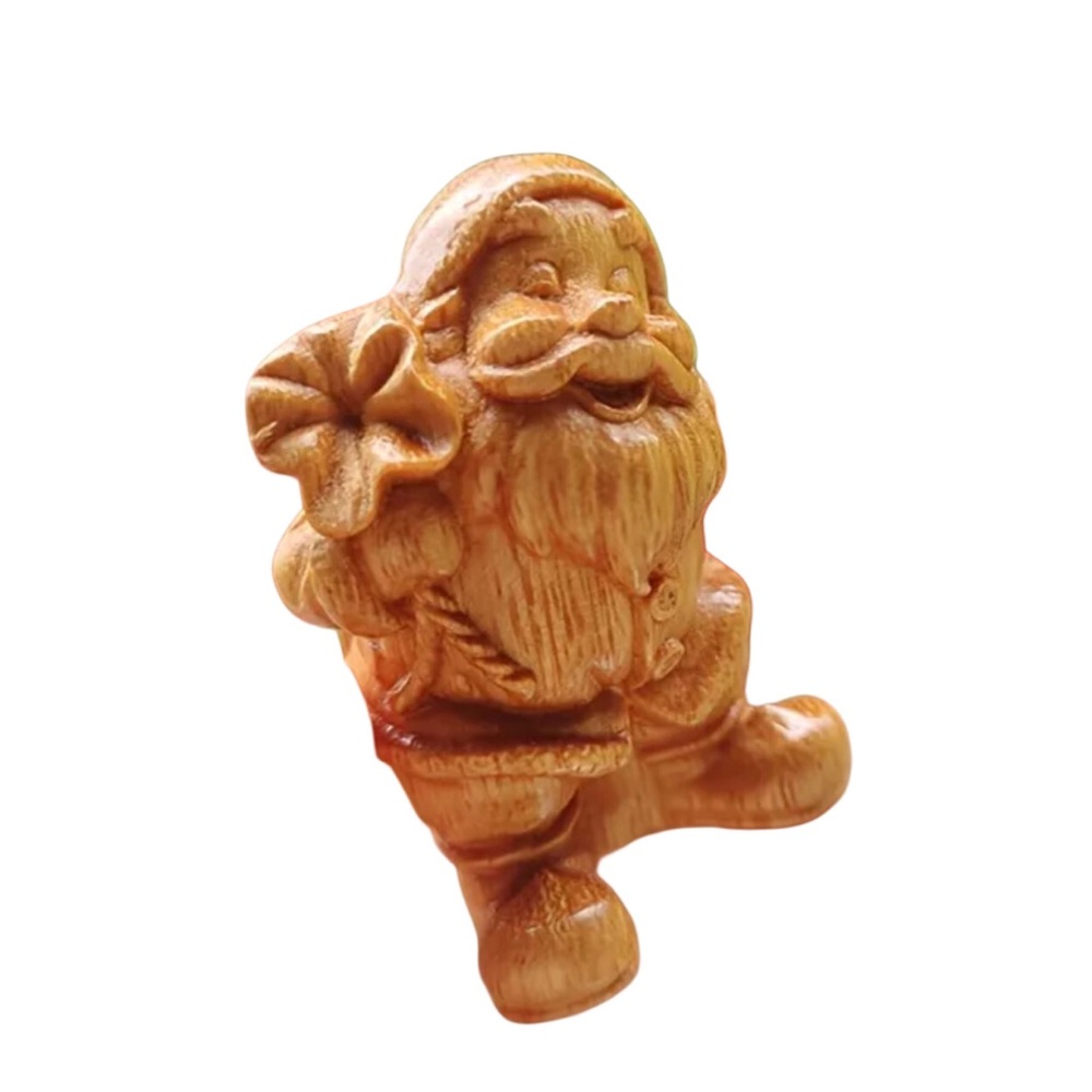Real Wood Santa Claus Hand Carved Sculpture Figure